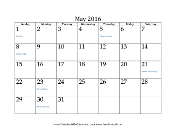 gezagvoerder thermometer draaipunt Printable May 2016 Calendar